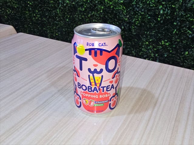 Boba Cat Strawberry Peach.